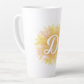 Letter D Zonnebloem Voornaam Monogram Initiaal Latte Mok (Linkerhoek)