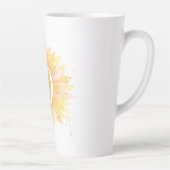 Letter D Zonnebloem Voornaam Monogram Initiaal Latte Mok (Rechts)