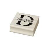 letter D | Zwart siersplit monogram Rubberstempel (Stempel)