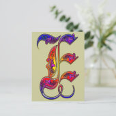 Letter E Alfabet Monogram afdrukken Briefkaart (Staand voorkant)