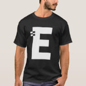 Letter E Alphabet Initiaal Monogram T-shirt (Voorkant)