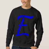 Letter E Alphabet Large Blue Graphic Initial Trui (Voorkant)