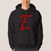 Letter E Alphabet Large Red Graphic Initial Hoodie (Voorkant)
