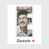 Letter E Alphabet & Photo Custom-Cut Vinyl Sticker (Vel)