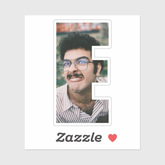 Letter E Alphabet & Photo Custom-Cut Vinyl Sticker (Vel)