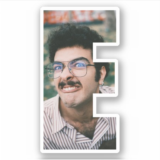 Letter E Alphabet & Photo Custom-Cut Vinyl Sticker