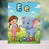 Letter E Alphabet Poster – E is for Elephant (Neutraal)