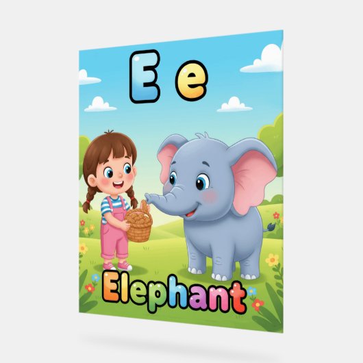 Letter E Alphabet Poster – E is for Elephant (Hoek)
