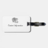 Letter E-angel-monogram alfabet initiaal zwart en Bagagelabel (Achterkant horizontaal)