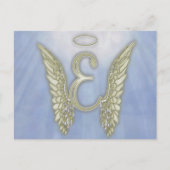 Letter E Angel Monogram Briefkaart (Voorkant)