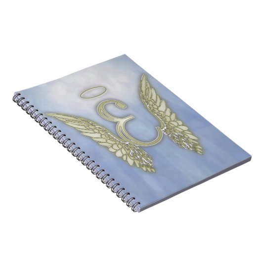 Letter E Angel Monogram Notitieboek (Rechterzijde)