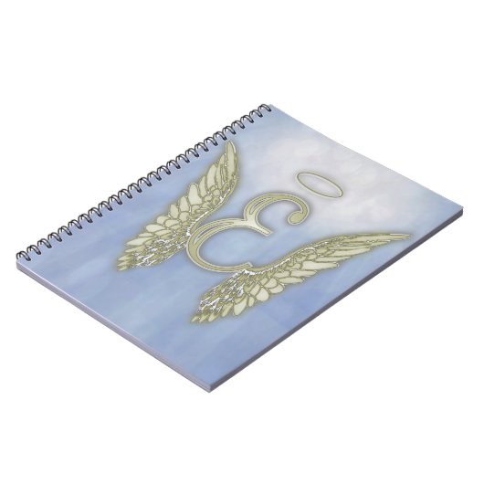 Letter E Angel Monogram Notitieboek (Linkerzijde)