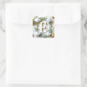 🌸 Letter E Baby Shower Naamontwerp 🌸 Vierkante Sticker (Tas)