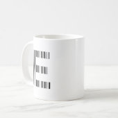 LETTER E BAR CODE Eerste Initiaal Barcode Patroon Koffiemok (Voorkant links)