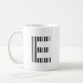 LETTER E BAR CODE Eerste Initiaal Barcode Patroon Koffiemok (Links)