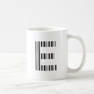 LETTER E BAR CODE Eerste Initiaal Barcode Patroon Koffiemok