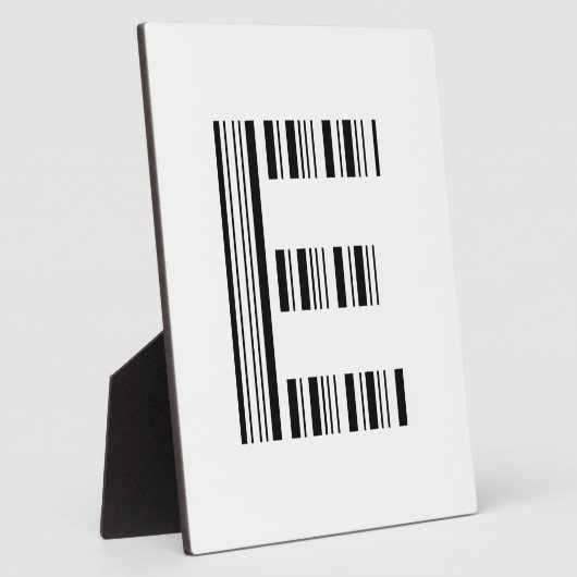 LETTER E BAR CODE Eerste Initiaal Barcodepatroon Fotoplaat (Zijkant)