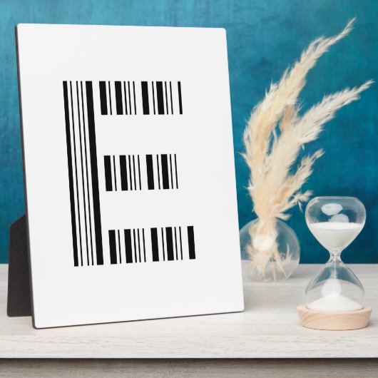 LETTER E BAR CODE Eerste Initiaal Barcodepatroon Fotoplaat (Zijkant)