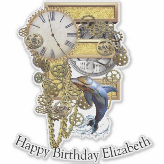 Letter E Birthday Customization Sticker (Voorkant)