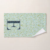 Letter E blauw en groen vrijheid Bad Handdoek (Handdoek)