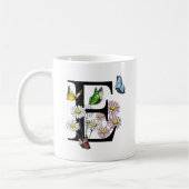 Letter E Botanische Waterverf Butterfly Monogram Koffiemok (Links)