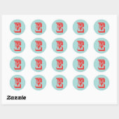 Letter E carnaval stijl monogram initiaal gunst Ronde Sticker (Vel)