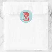 Letter E carnaval stijl monogram initiaal gunst Ronde Sticker (Tas)