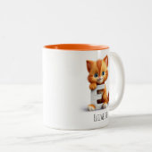 Letter E Cat alfabet monogram koffie Mok (Voorkant rechts)