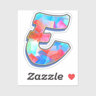 Letter E -  Color Mix Sticker