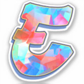 Letter E -  Color Mix Sticker (Voorkant)