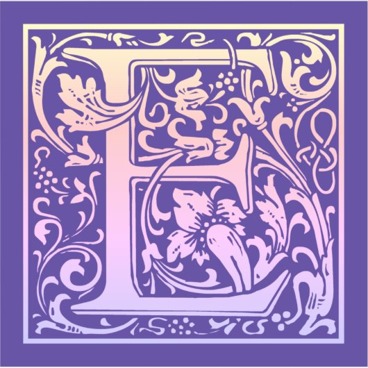 Letter E Colorful  Eerste Letter-gradiënt Sticker (Voorkant)