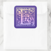 Letter E Colorful  Eerste Letter-gradiënt Vierkante Sticker (Tas)