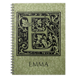 Letter E Eerste Letter Monogram Notitieboek