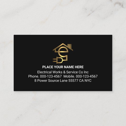Letter-e Electric Powers Your Name Visitekaartje (Achterkant)