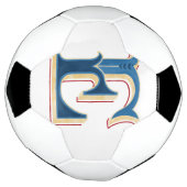 Letter "E" Elegant geborduurd Voetbal (Gedraaid)