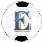 Letter "E" Elegant geborduurd Voetbal (Voorkant)