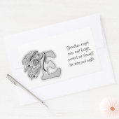 Letter E engel monogram alfabet initiaal zwart en Rechthoekige Sticker (Envelop)