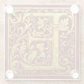 Letter E First Letter Faux Gold Red Glazen Onderzetter (Achterkant)