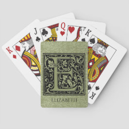 Letter E First Letter Monogram Aangepast Pokerkaarten