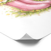 Letter E Goud Lente Natuur Monogram Vogel en Laars Poster (Hoek)