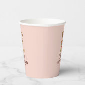 Letter E Gouden Monogram Roze Rozen Papieren Bekers (Rechts)