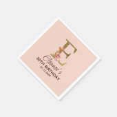 Letter E Gouden Monogram Roze Rozen Servet (Hoek)