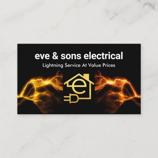 Letter-e Home Elektrische Lightning Lijst Visitekaartje (Voorkant)