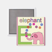 "Letter E" indien voor olifantenmagneet Magneet (Voorkant / Achterkant)