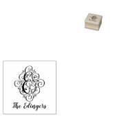 Letter E Initiaal Elegant Flourish Monogram Name Rubberstempel (Gestempeld)