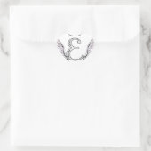 Letter E Initiaal Monogram met Angel Wings & Halo Hart Sticker (Tas)