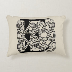 Letter E Keltische knoop  Monogram Accent Kussen