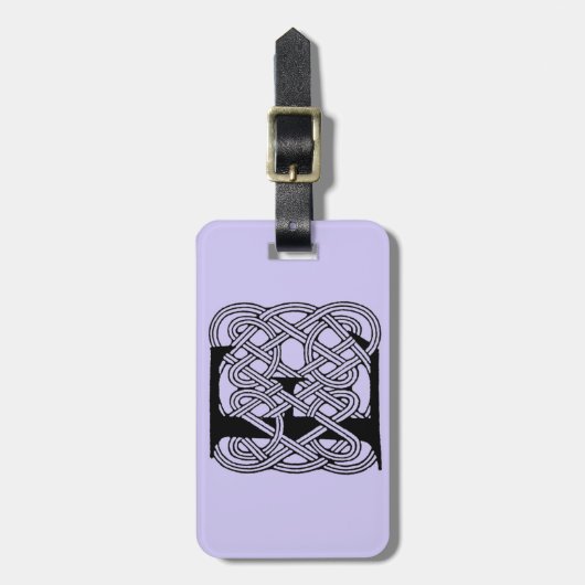 Letter E Keltische knoop  Monogram Bagagelabel (Voorkant verticaal)