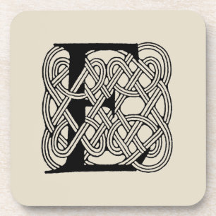 Letter E Keltische knoop  Monogram Bier Onderzetter