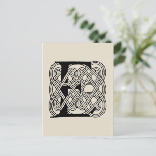 Letter E Keltische knoop  Monogram Briefkaart